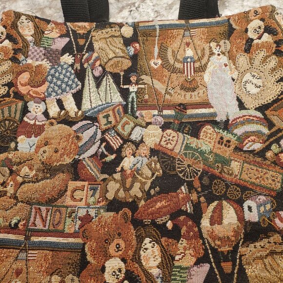 Handmade Elaine Of California Vintage Tapestry Tote Bag Childrens Hook and Loop - Picture 3 of 9